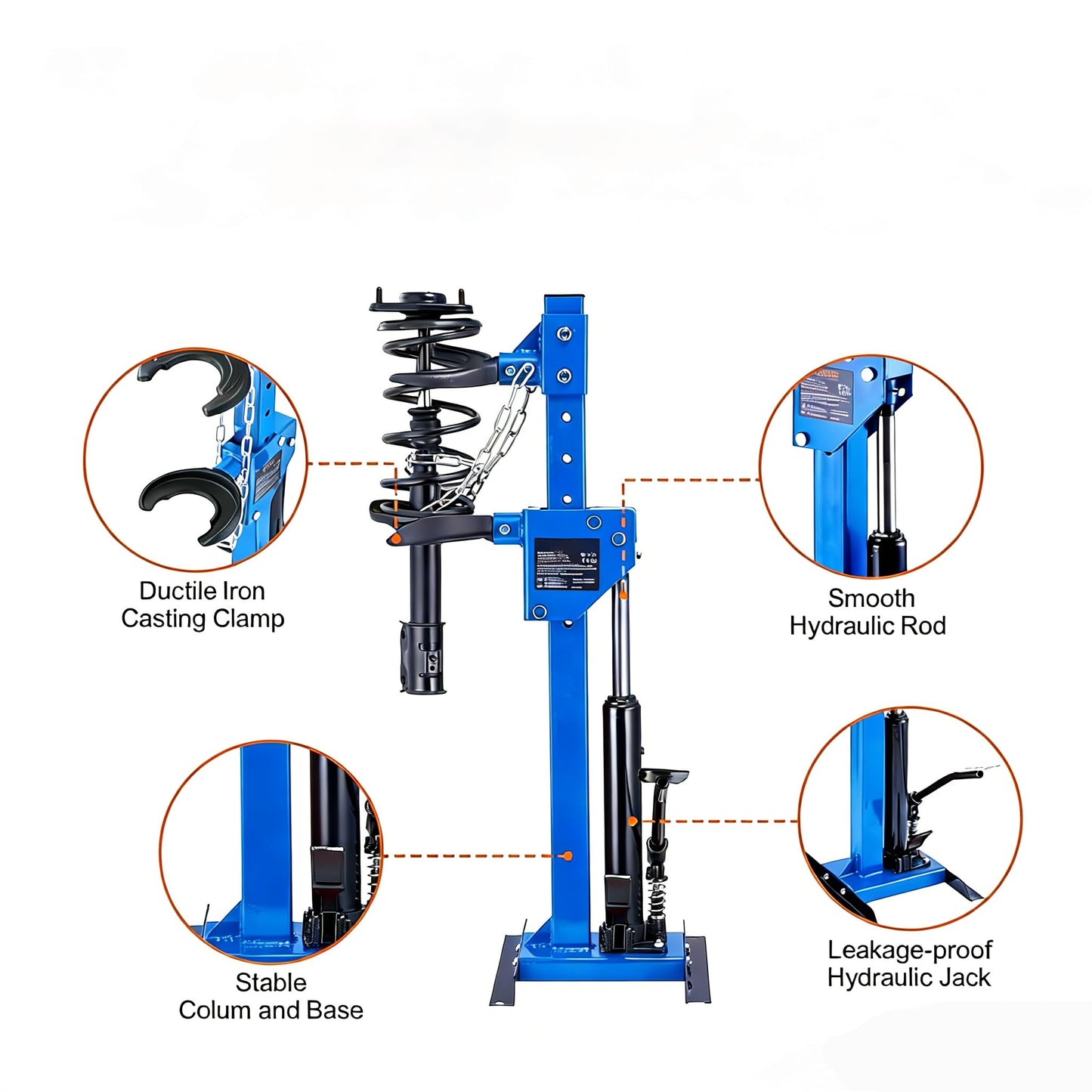 Garvee Hydraulic Shock Spring Compressor Heavy Duty Foot-Operated Coil Spring Compressor Tool Universal Fit Cars SUVs Trucks Blue