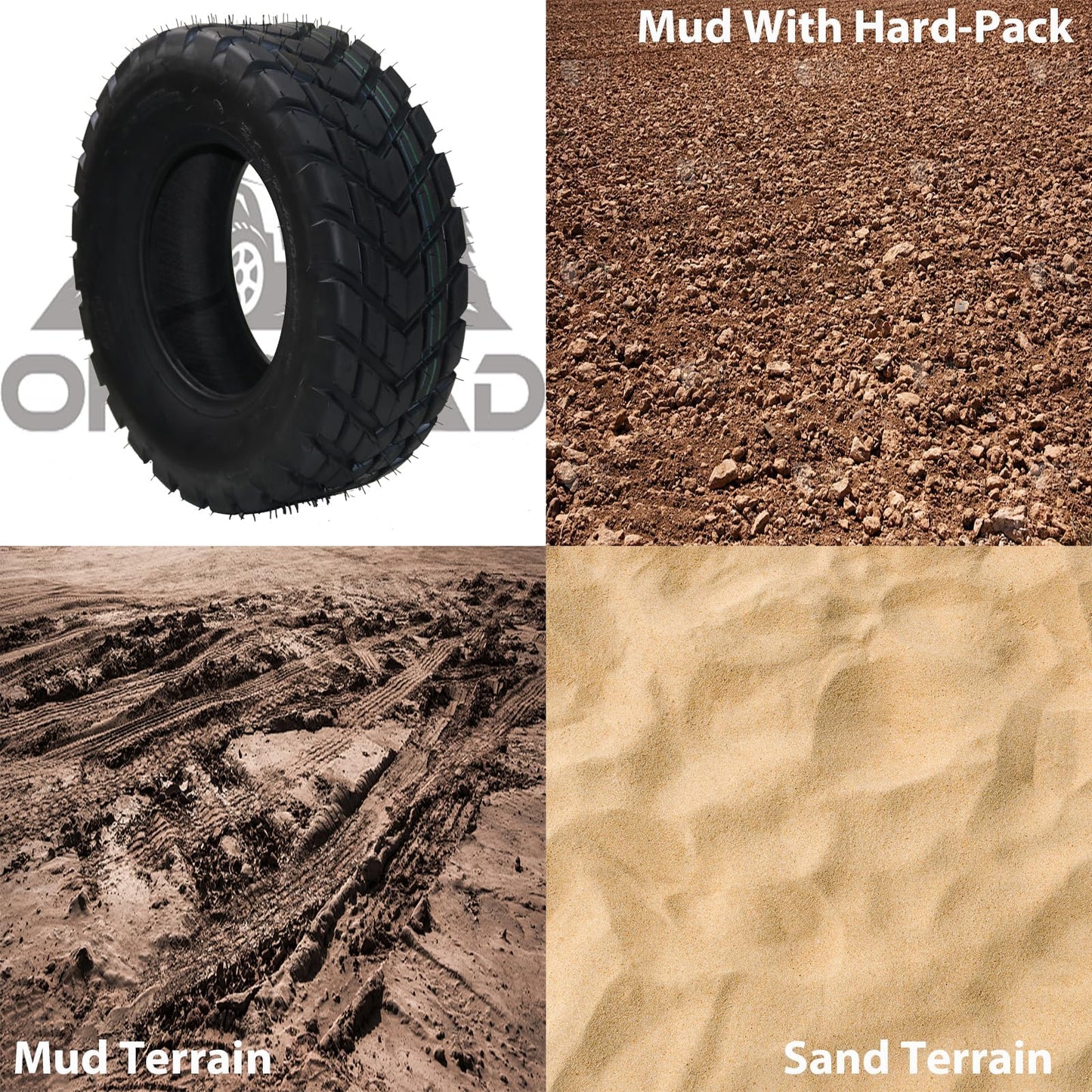 Garvee Set of 2 22x7-10 Mini Bike Tires All Terrain ATV UTV Tubeless 4 PR Durable Sport Tires Off-Road Go-Kart
