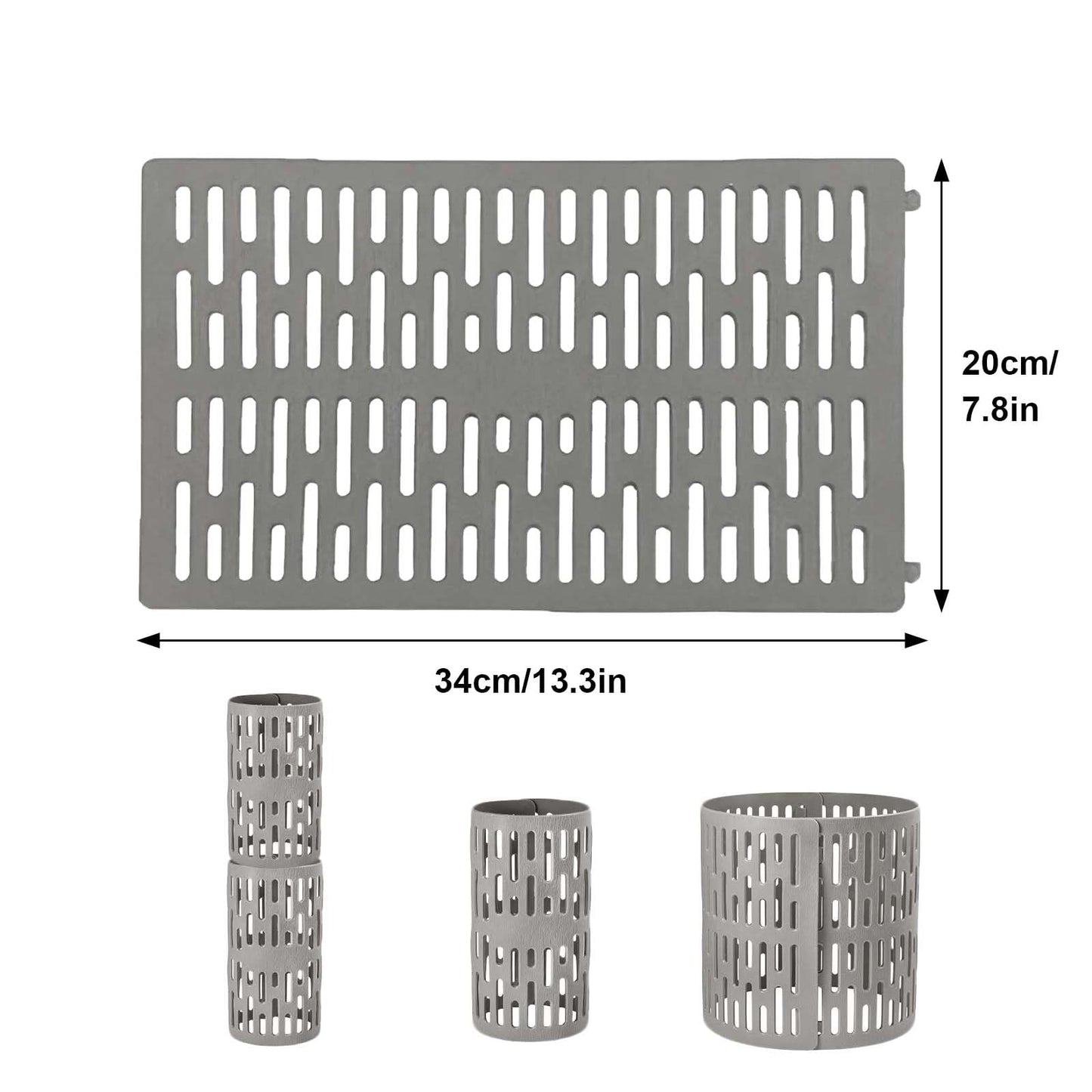 Garvee Tree Trunk Guards for Saplings and Lawns, 10-Pack Expandable Mesh Wraps, 34 × 20 cm Weatherproof Reusable Protectors, Gray