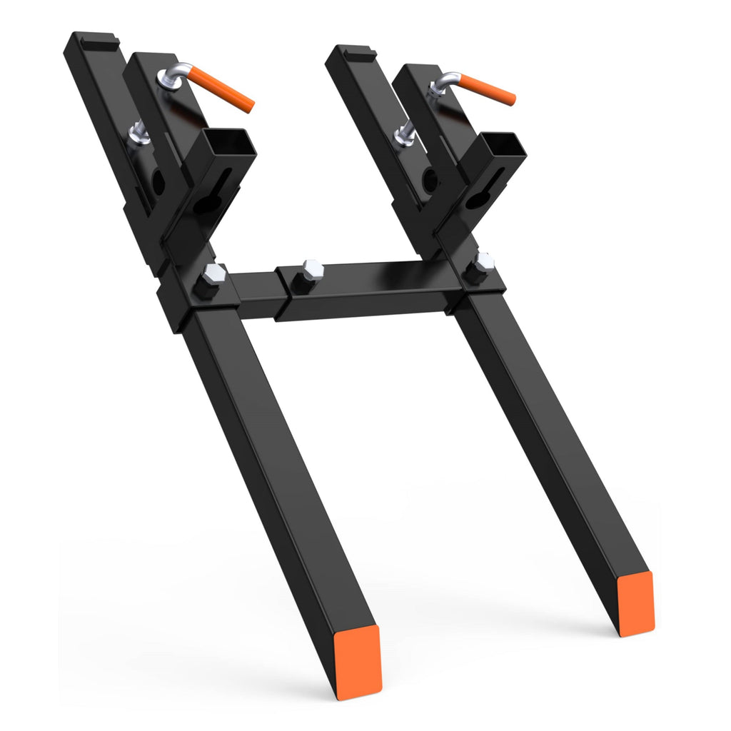 Garvee 60 Inch 4000lbs Clamp on Pallet Forks, Heavy Duty Quick Attach Bucket Fork for Tractor Bucket Loader Skid Steer with Adjustable Stabilizer Bar (18"-34")