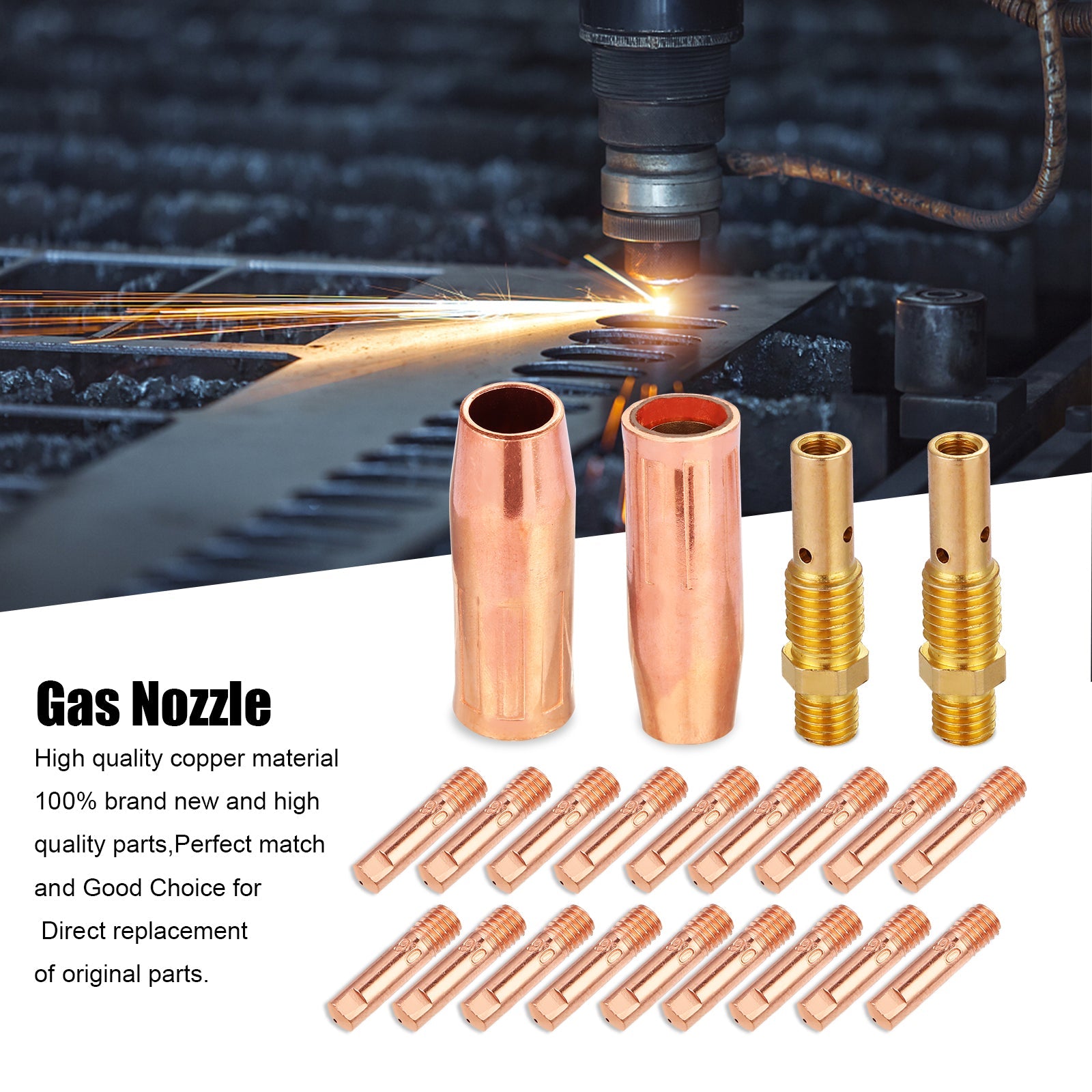 Garvee MIG Welding Gun Accessory Kit .023" Tip Nozzle Diffuser Replacement for Universal MIG Guns 24 Pieces