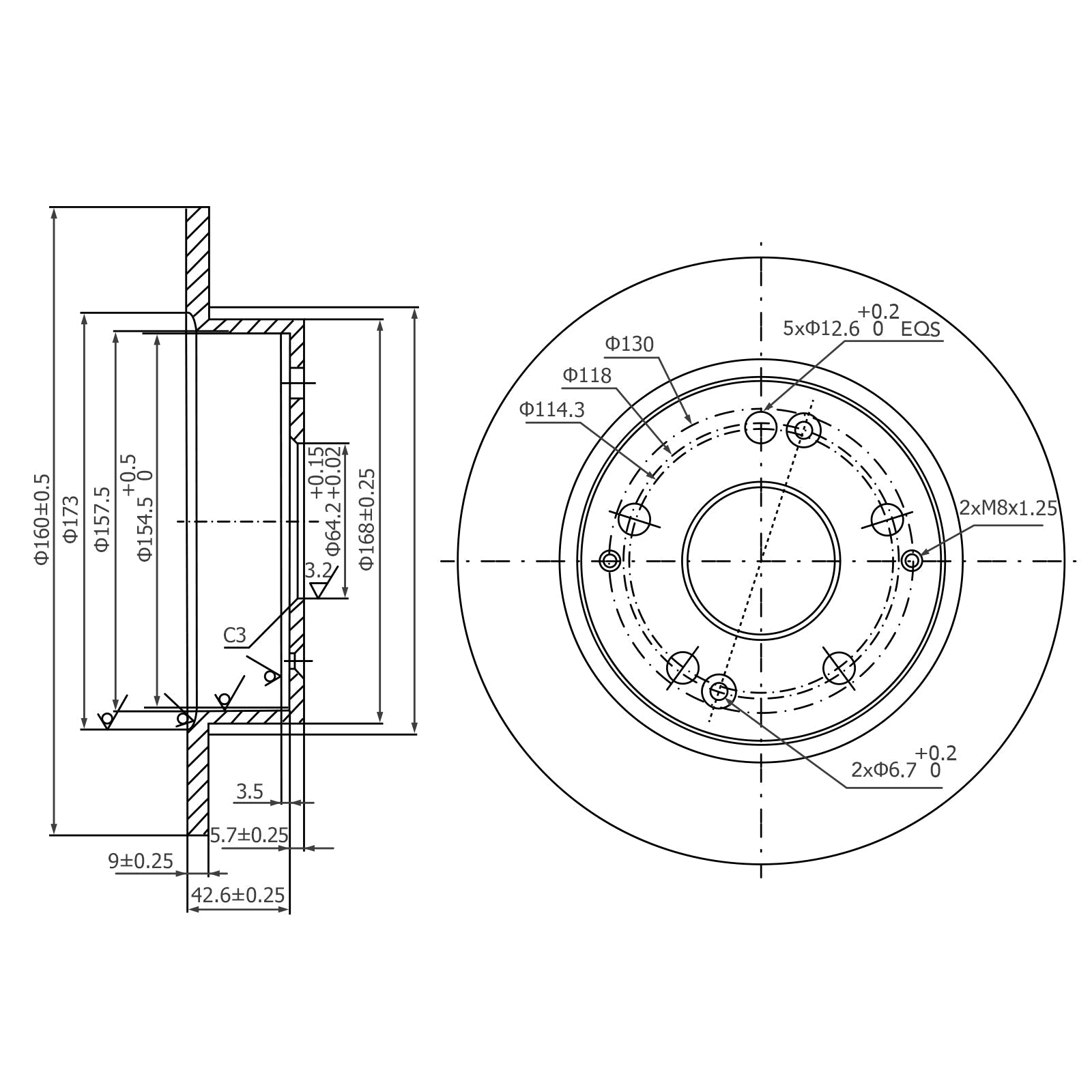 Garvee Premium Ceramic Disc Rear Brake Rotor Compatible With ACCORD TSX Rear Aluminum-Zinc Coating Rust Resistant