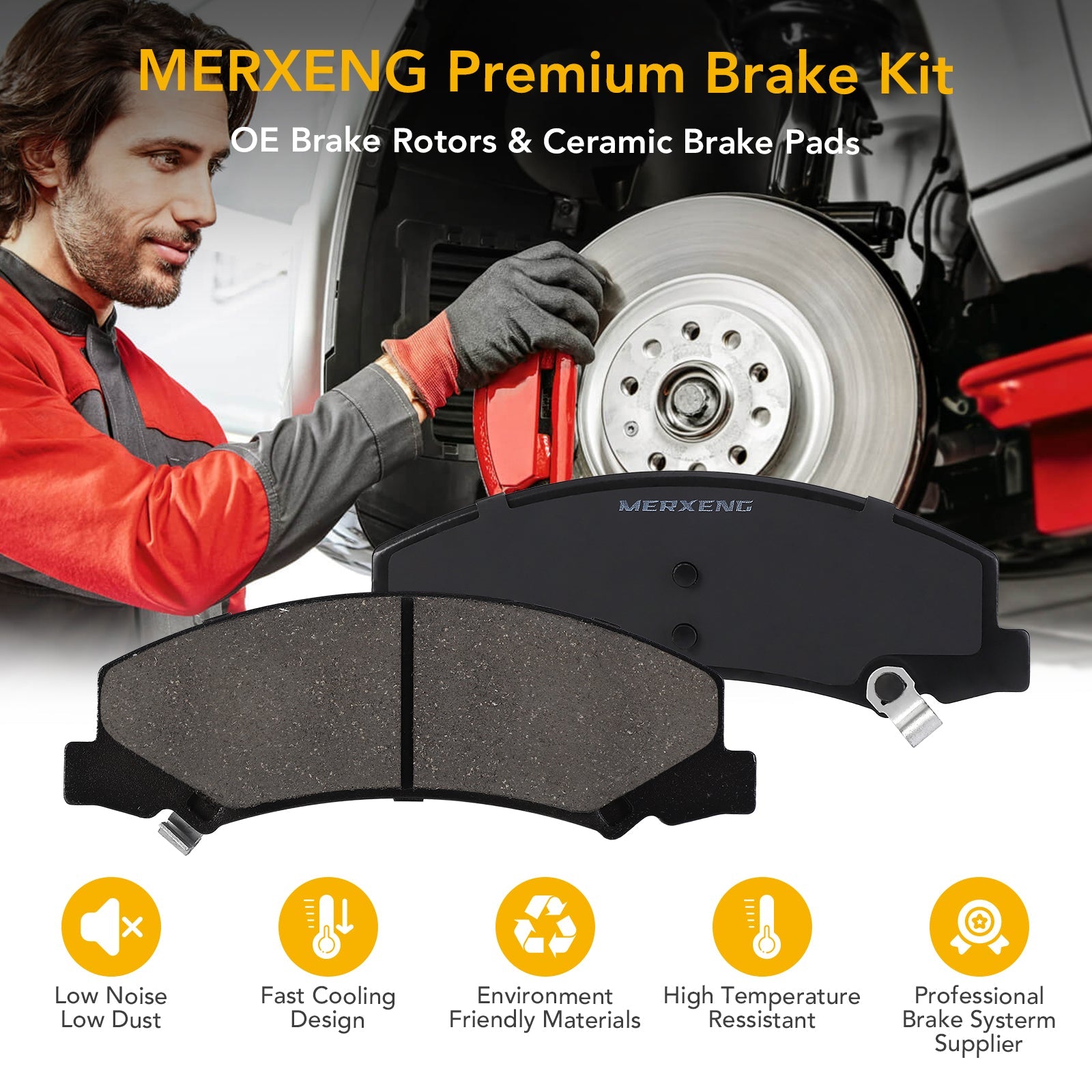 Garvee Premium Ceramic Disc Front Brake Rotor Compatible With Impala Monte Carlo Lucerne Front Aluminum-Zinc Coated Rust Resistant