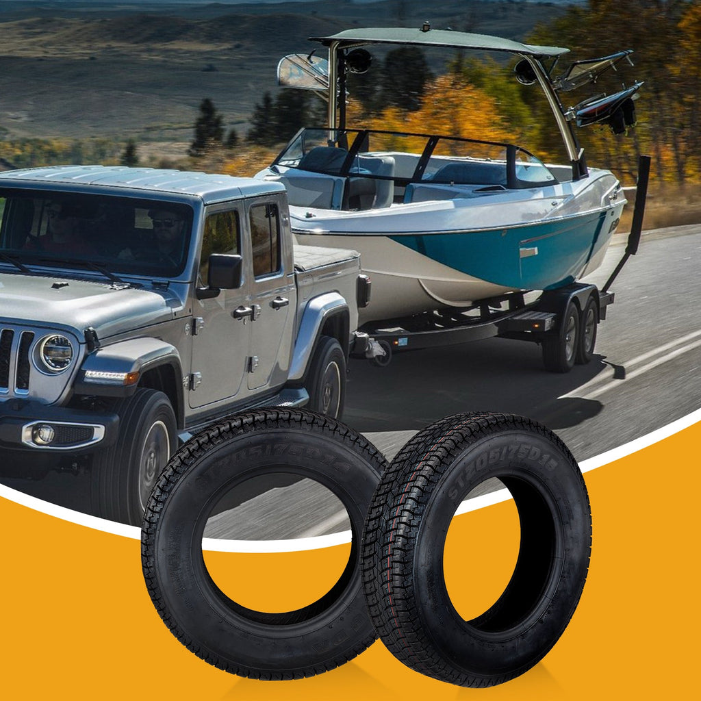 Garvee ST205/75D14 Trailer Tires, 6PR Load Range C, 14in Fuel-saving Designed Trailer Tires 205 75 14 for Travel/Camper/Landscape/Cargo/Utility/Boat/Horse/Farm/Hauler Trailer