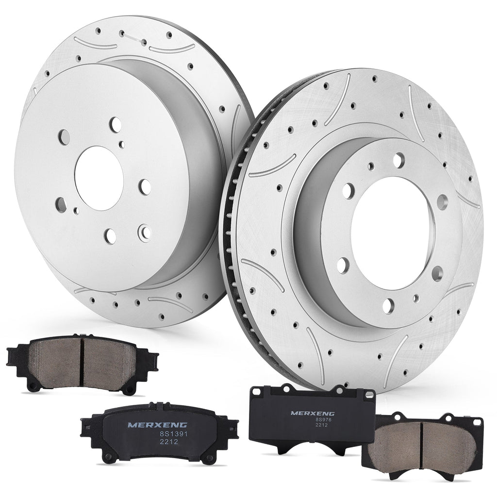 Garvee Premium Ceramic Disc Rear Brake Rotor Compatible With JEEP WRANGLER JK Rear Aluminum-Zinc Coated Durable Rust-Resistant