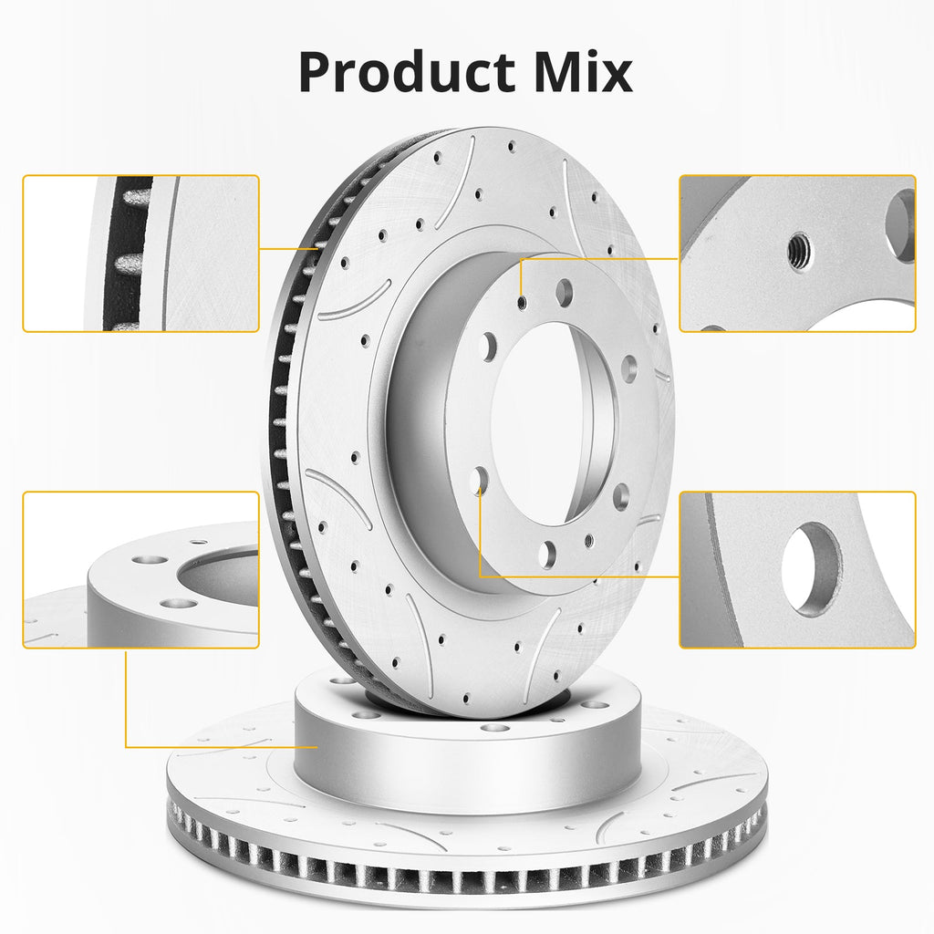 Garvee Premium Ceramic Disc Rear Brake Rotor Compatible With JEEP WRANGLER JK Rear Aluminum-Zinc Coated Durable Rust-Resistant