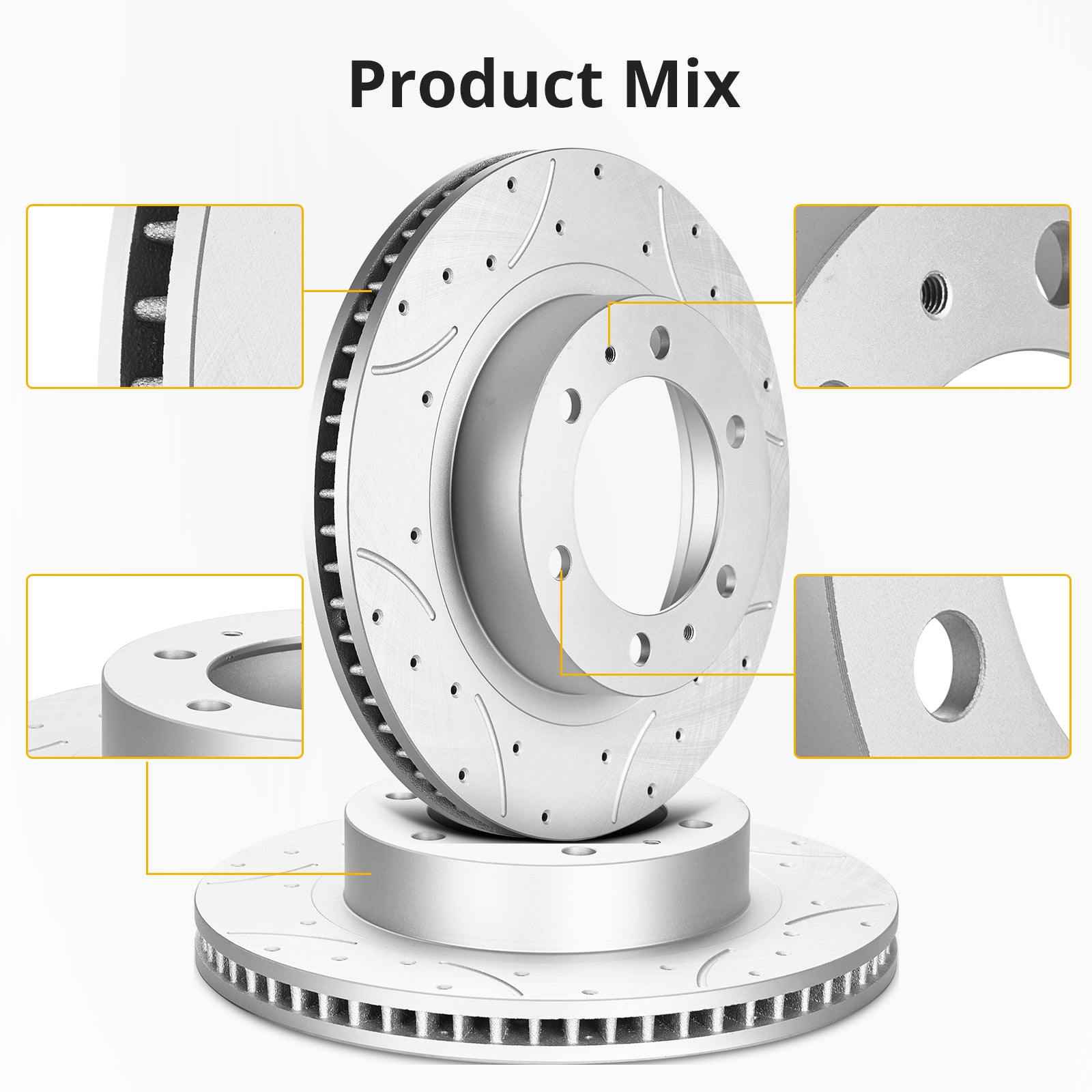 Garvee Premium Ceramic Disc Rear Brake Rotor Compatible With JEEP WRANGLER JK Rear Aluminum-Zinc Coated Durable Rust-Resistant