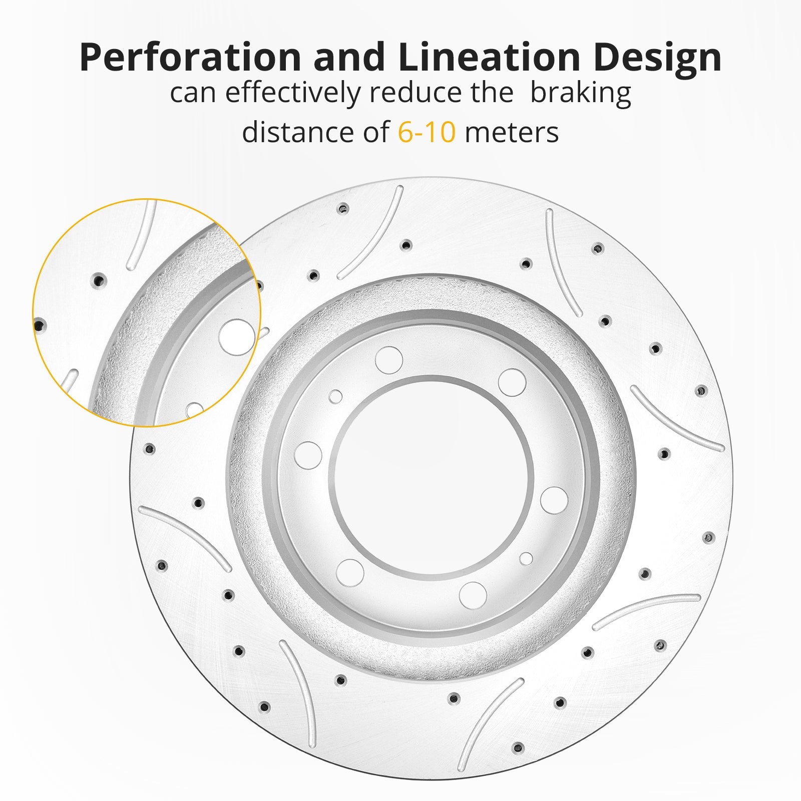 Garvee Premium Ceramic Disc Rear Brake Rotor Compatible With JEEP WRANGLER JK Rear Aluminum-Zinc Coated Durable Rust-Resistant