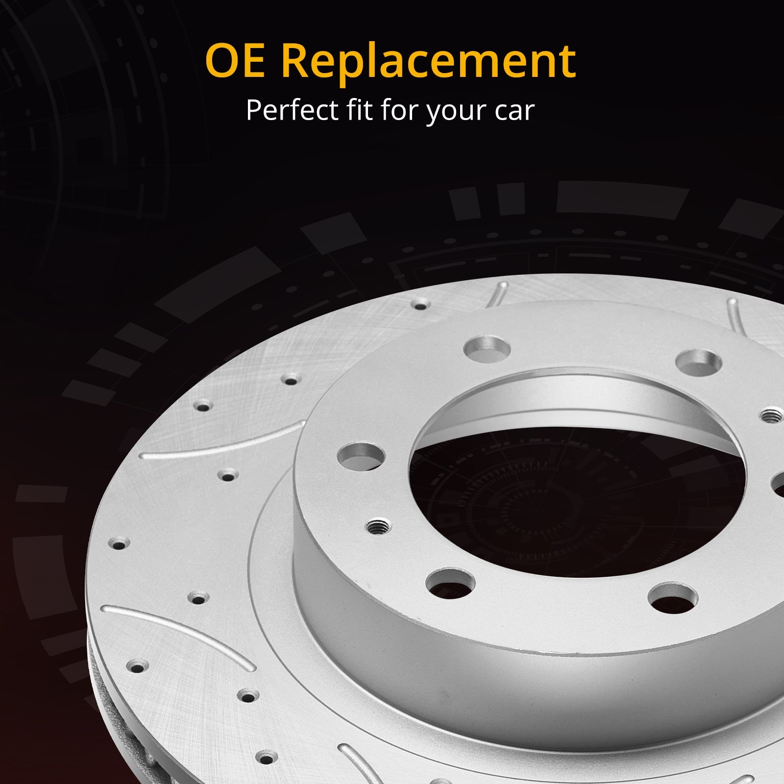 Garvee Premium Ceramic Disc Rear Brake Rotor Compatible With JEEP WRANGLER JK Rear Aluminum-Zinc Coated Durable Rust-Resistant