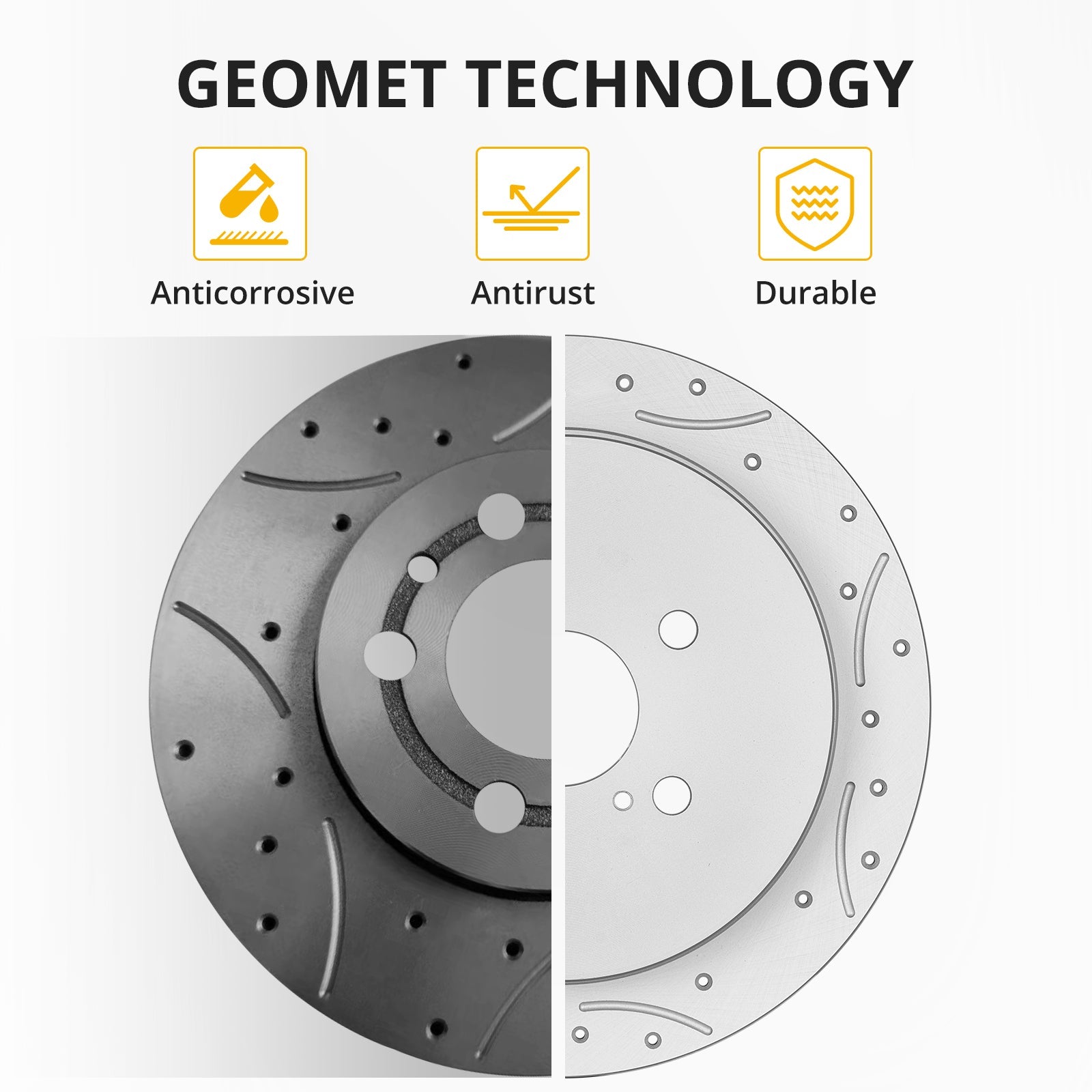 Garvee Premium Ceramic Disc Rear Brake Rotor Compatible With JEEP WRANGLER JEEP WRANGLER JK Rear Aluminum-Zinc Coating