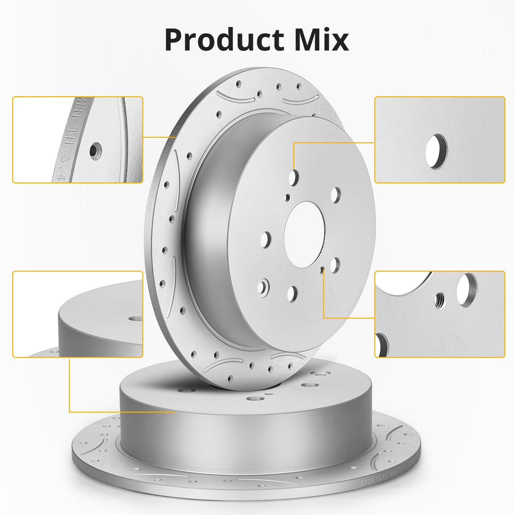 Garvee Premium Ceramic Disc Rear Brake Rotor Compatible With JEEP WRANGLER JEEP WRANGLER JK Rear Aluminum-Zinc Coating