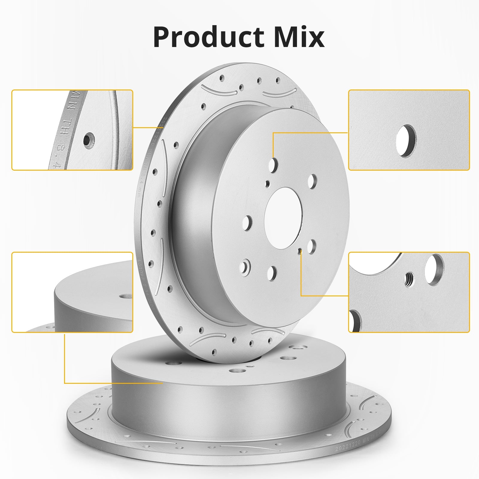 Garvee Premium Ceramic Disc Rear Brake Rotor Compatible With JEEP WRANGLER JEEP WRANGLER JK Rear Aluminum-Zinc Coating