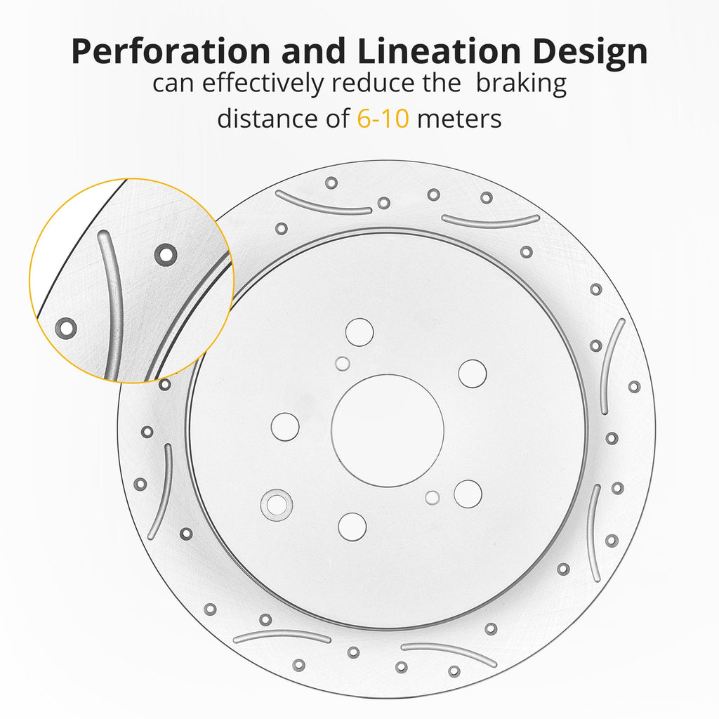 Garvee Premium Ceramic Disc Rear Brake Rotor Compatible With JEEP WRANGLER JEEP WRANGLER JK Rear Aluminum-Zinc Coating