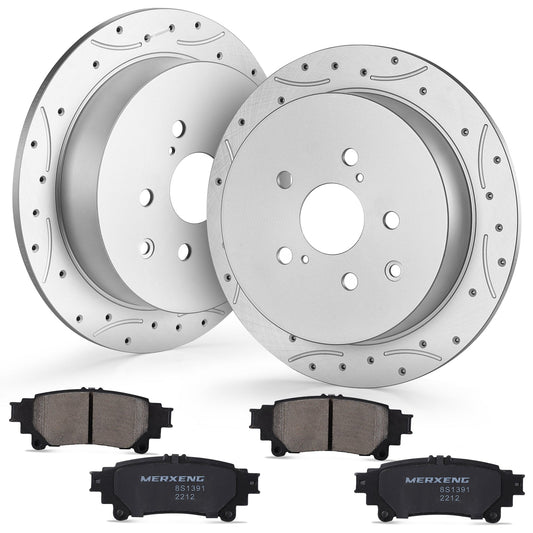 Garvee Premium Ceramic Disc Rear Brake Rotor Compatible With JEEP WRANGLER JEEP WRANGLER JK Rear Aluminum-Zinc Coating