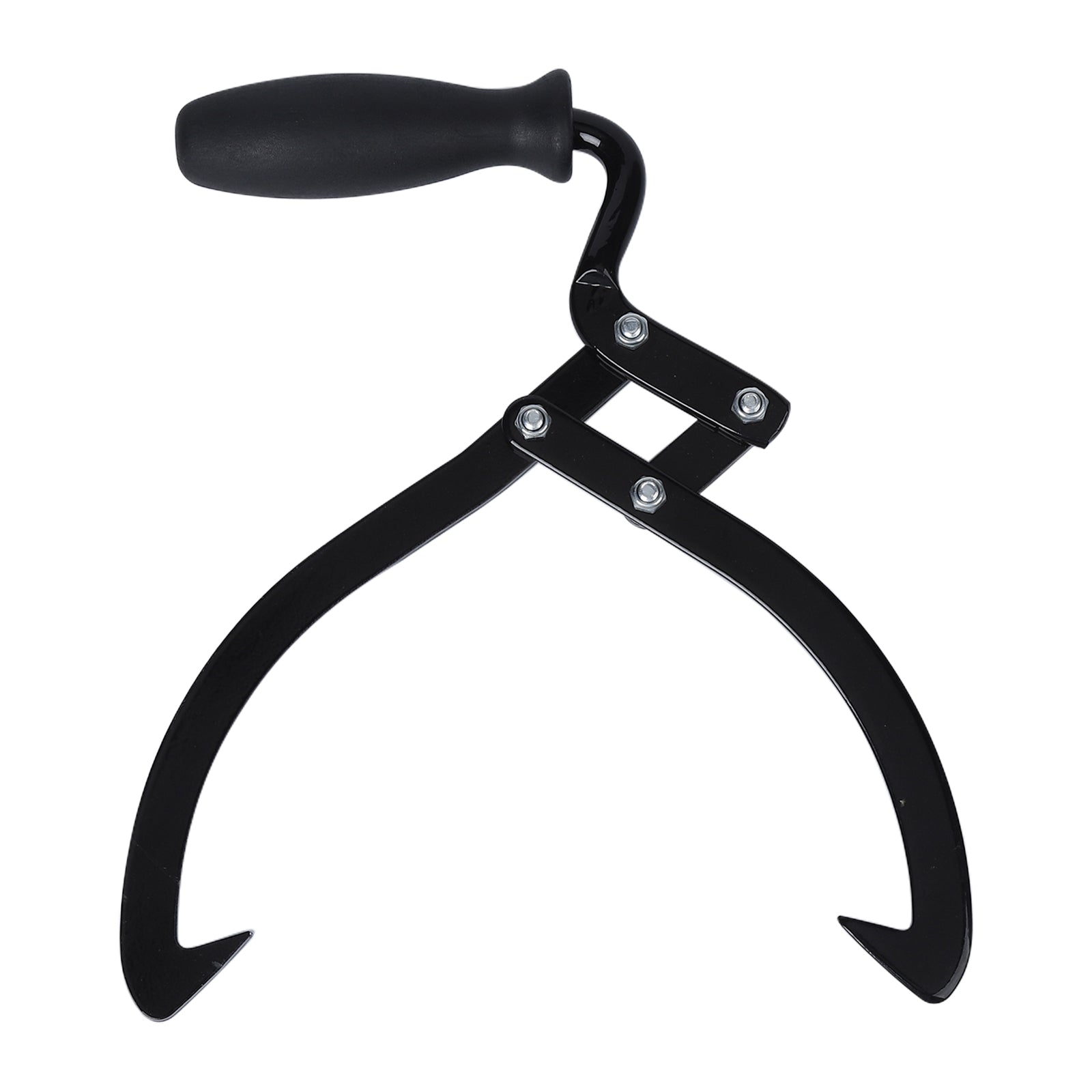 Garvee 10 Inch Log Tongs Handheld Logging Skidding Tool with Non-Slip Grip and Sharp Steel Jaws for Secure Log Handling, Portable Steel, Includes Gloves, Suitable for Outdoor Logging