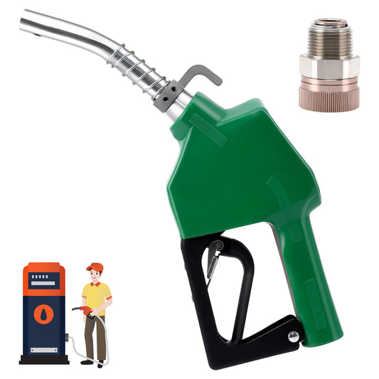 Garvee Automatic Fuel Nozzle, 3/4" NPT Inlet Thread & 13/16" Spout, 11 GPM Max Flow Rate, Auto Shut Off, Aluminum & PVC Gas Pump Handle with 360° Swivel for Gasoline Diesel Kerosene Refilling