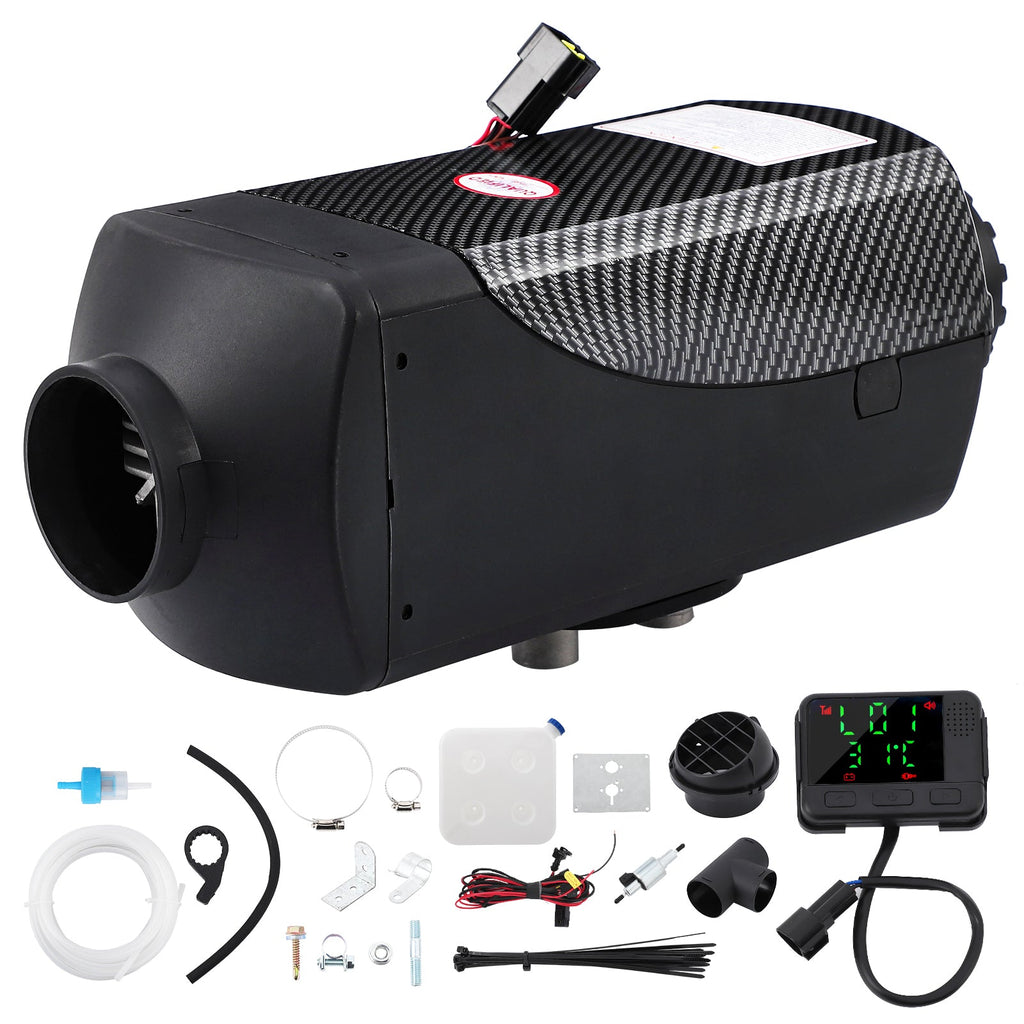 Garvee Diesel Air Heater 12V with 15L Tank & Muffler, Diesel Heater 8KW, Diesel Parking Heater with LCD Thermostat Monitor & Remote Control for Trucks, Trailer, Boat and Motor-Home