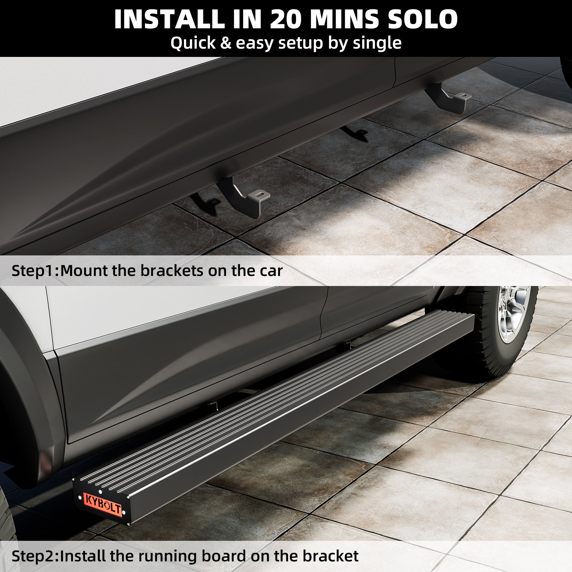 Garvee 6.5 Inch Running BoardsCompatible With 2015-2025 Chevy Colorado GMC Canyon Crew Cab Aluminum Side Steps Nerf Bars Black