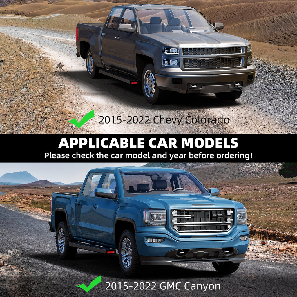 Garvee 6.5 Inch Running BoardsCompatible With 2015-2025 Chevy Colorado GMC Canyon Crew Cab Aluminum Side Steps Nerf Bars Black