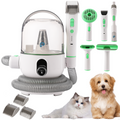 Garvee Pet Grooming Vacuum Kit, 16-Level Suction, 2L Dustbin, Low Noise Dog Hair Remover with 4 Combs, Green