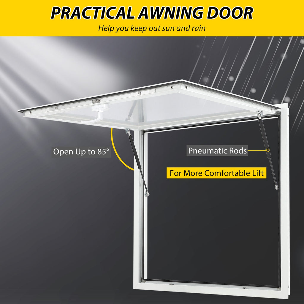 Garvee Concession Window, 36" x 36" Aluminum Alloy Food Truck Service Window, Concession Stand Serving Window Door with Double-Point Fork Lock, Concession Awning Door Up to 85 Degrees, Glass Not Included