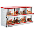 Garvee Chicken Nesting Boxes for Laying Eggs, 8 Compartment Metal Roll Out Away Nesting Boxes for Hens, Nesting Gift Boxes for Chickens Duck Poultry, Heavy Duty Chicken Coop with Perch