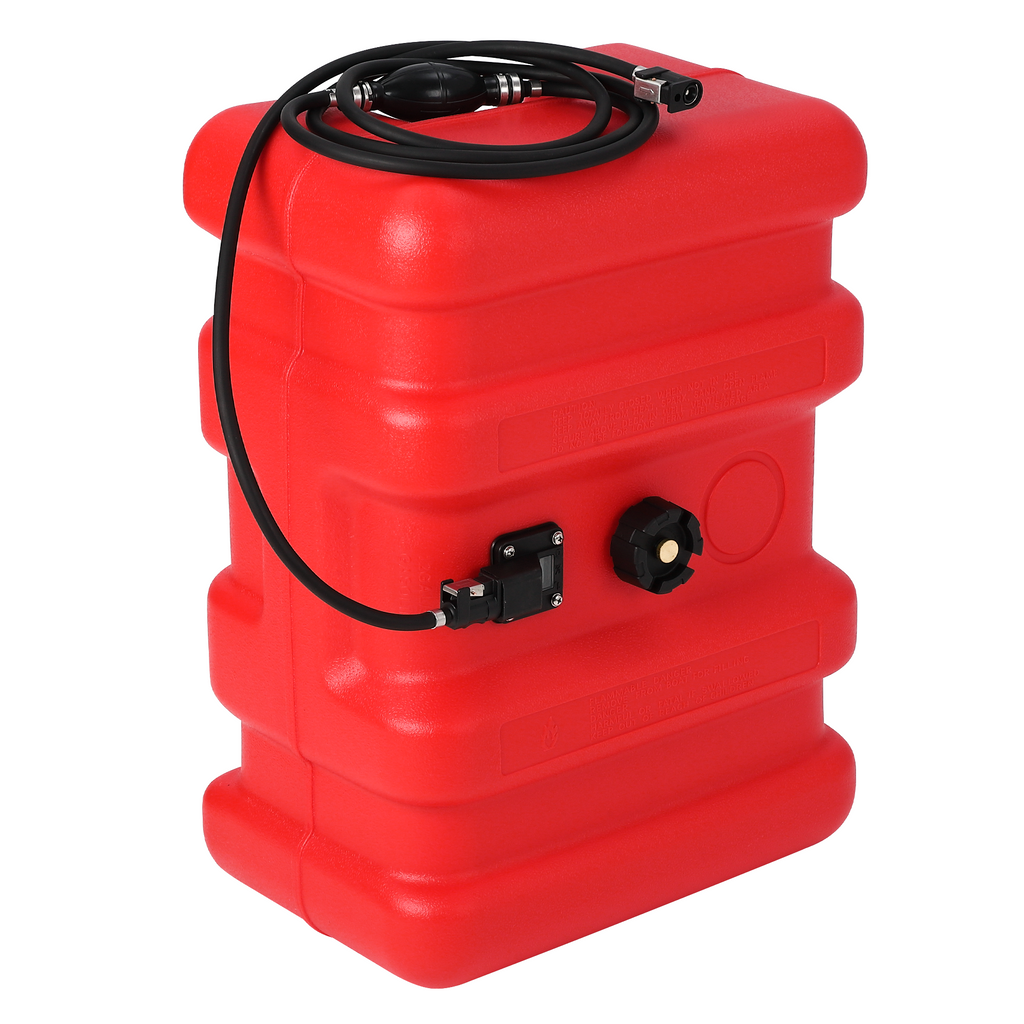 Garvee Marine Fuel Tank, 14-Gallon Outboard Marine Portable Fuel Tank with Fuel Line, I-Shaped Handle, Easy to Carry