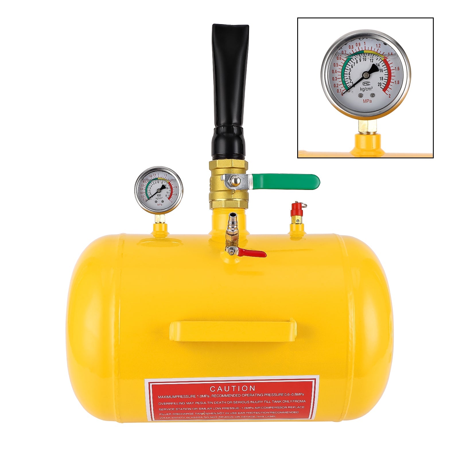 Garvee Air Tire Bead Seater, 5 Gallon Tire Bead Blaster Tool Inflator Tank w/Pressure Gauge & Handle, 120 Psi Heavy Duty Blaster Tool Seating Tire Inflator for Truck Atv, Yellow