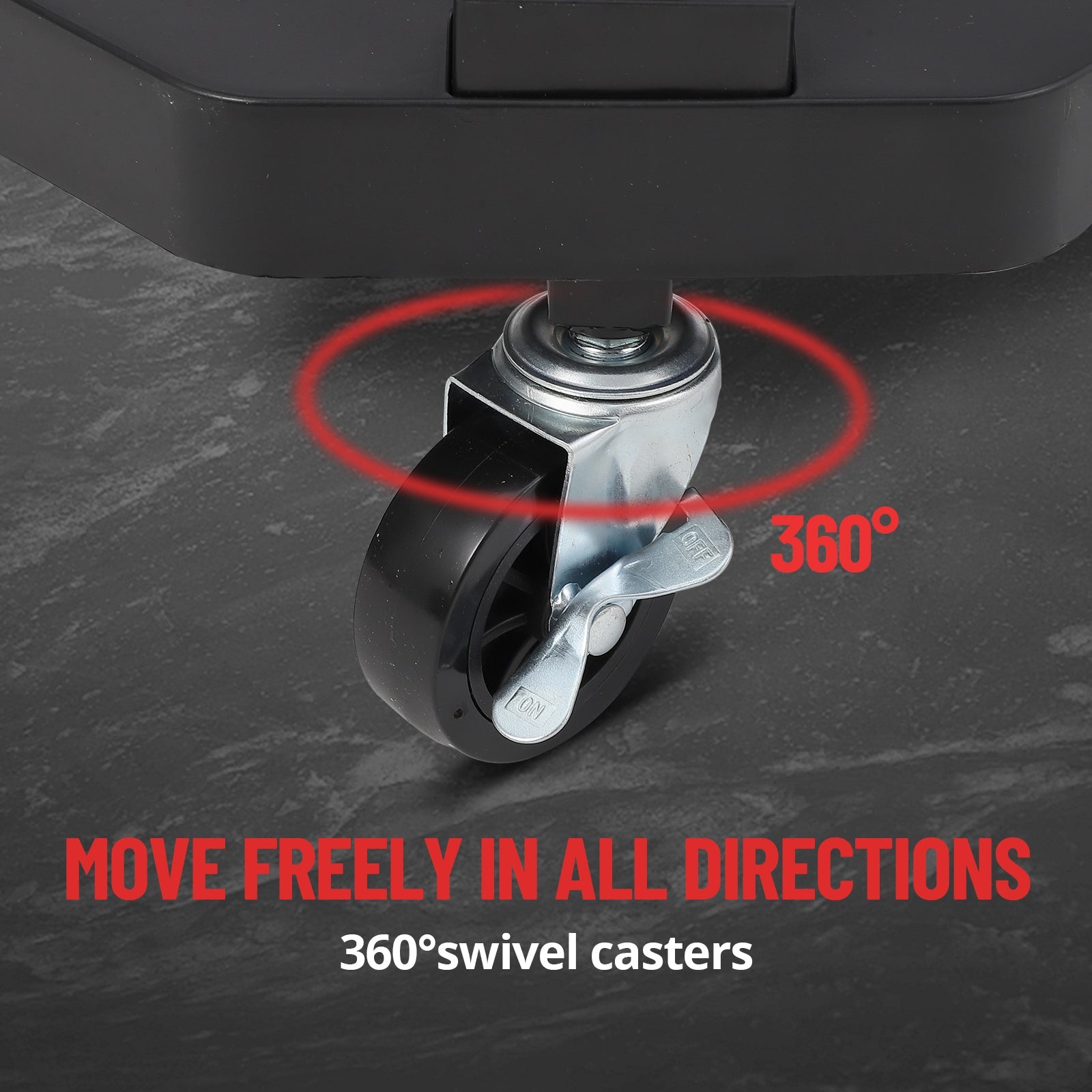 Garvee 330LBS Rolling Shop Stool Heavy-Duty Mechanic Stool With Casters For Garage, Comfortable Support, Black