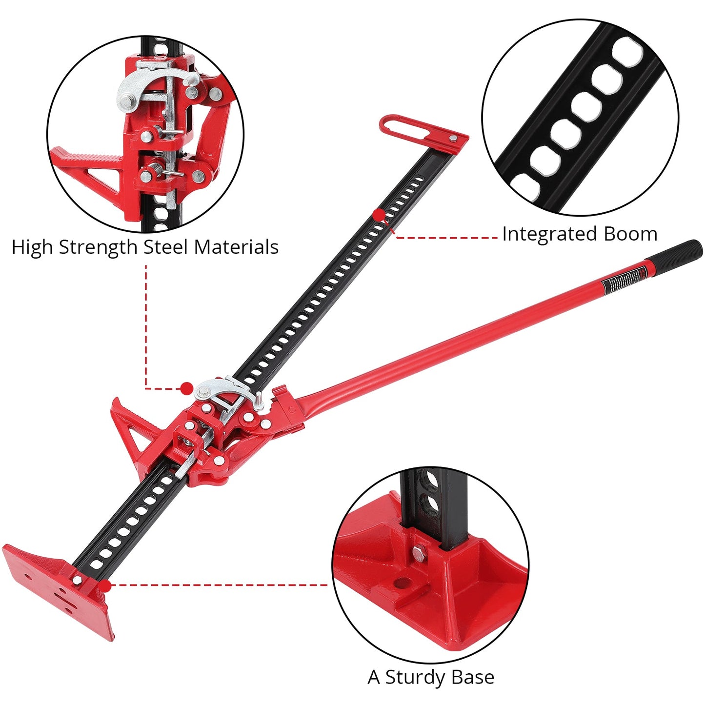 Garvee High Lift Farm Jack 48" Heavy Duty 7000 Lbs Capacity Steel Durable Rust-Resistant Ratcheting Handle Off-Road Rescue
