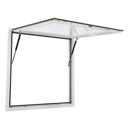 Garvee Concession Window, 36" x 36" Aluminum Alloy Food Truck Service Window, Concession Stand Serving Window Door with Double-Point Fork Lock, Concession Awning Door Up to 85 Degrees, Glass Not Included