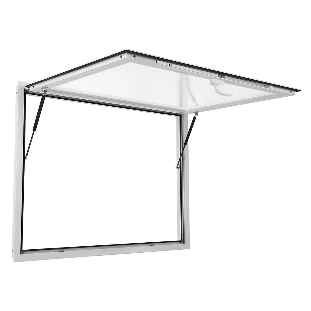 Garvee Concession Window, 48" x 36" Aluminum Alloy Food Truck Service Window, Concession Stand Serving Window Door with Double-Point Fork Lock, Concession Awning Door Up to 85 Degrees, Glass Not Included