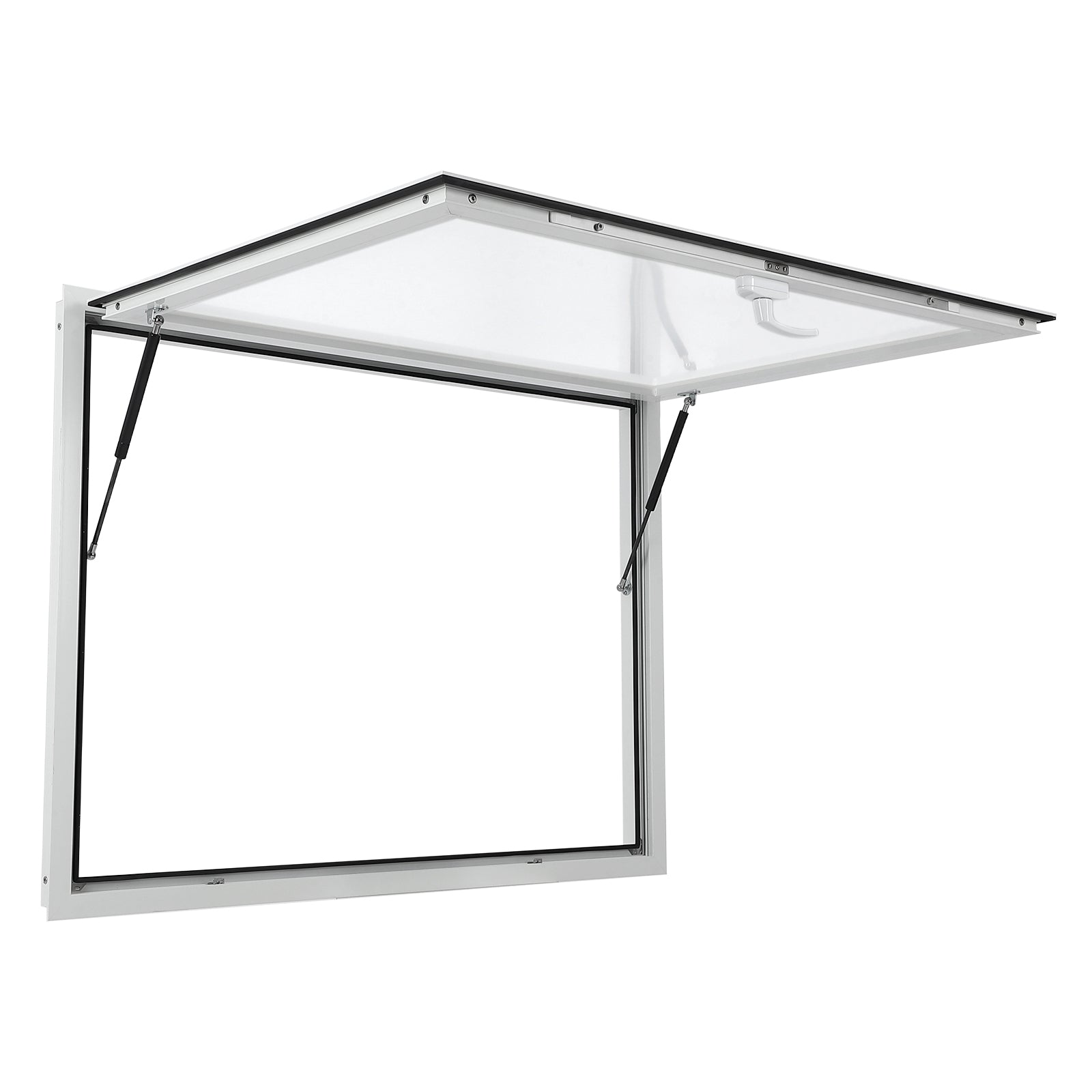 Garvee Concession Window, 48" x 36" Aluminum Alloy Food Truck Service Window, Concession Stand Serving Window Door with Double-Point Fork Lock, Concession Awning Door Up to 85 Degrees, Glass Not Included