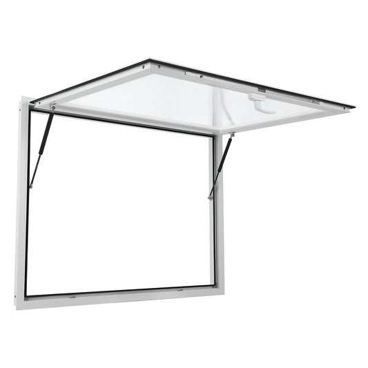 Garvee Concession Window, 48" x 36" Aluminum Alloy Food Truck Service Window, Concession Stand Serving Window Door with Double-Point Fork Lock, Concession Awning Door Up to 85 Degrees, Glass Not Included