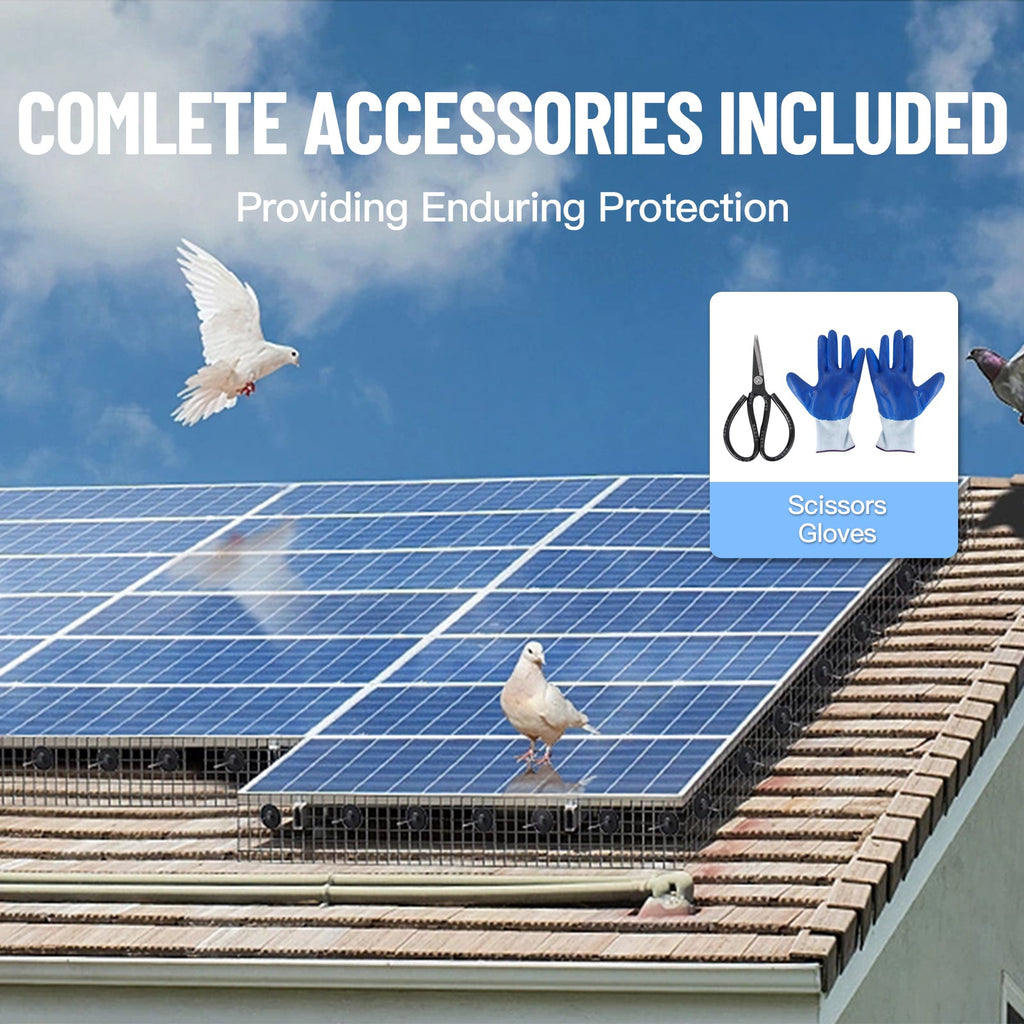 Garvee 6x50ft Bird Mesh Guard Livestock Chicken& Solar Panel Fencing – Galvanized Steel Wire Screen with PVC Coating, Durable & Easy to Install