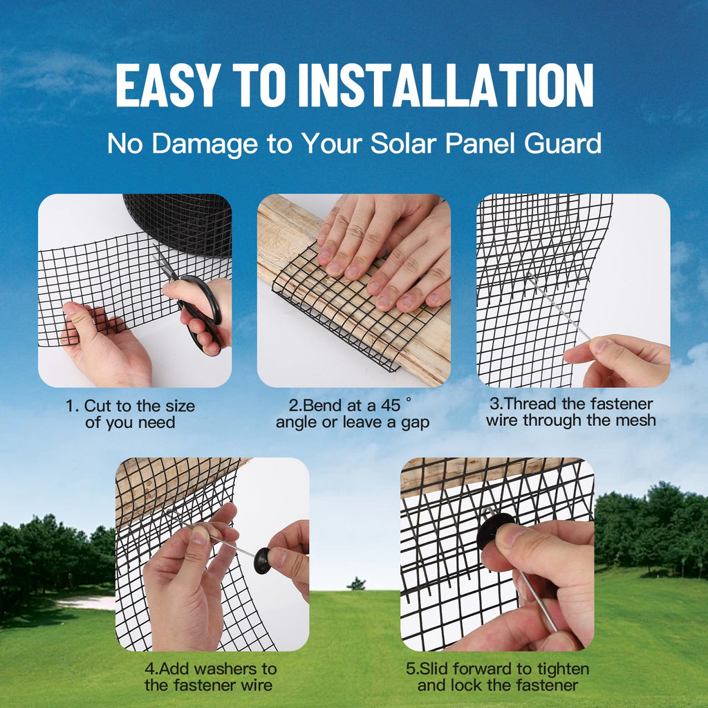 Garvee 6inx120ft Bird Mesh Guard Livestock Chicken& Solar Panel Fencing – Galvanized Steel Wire Screen with PVC Coating, Durable & Easy to Install