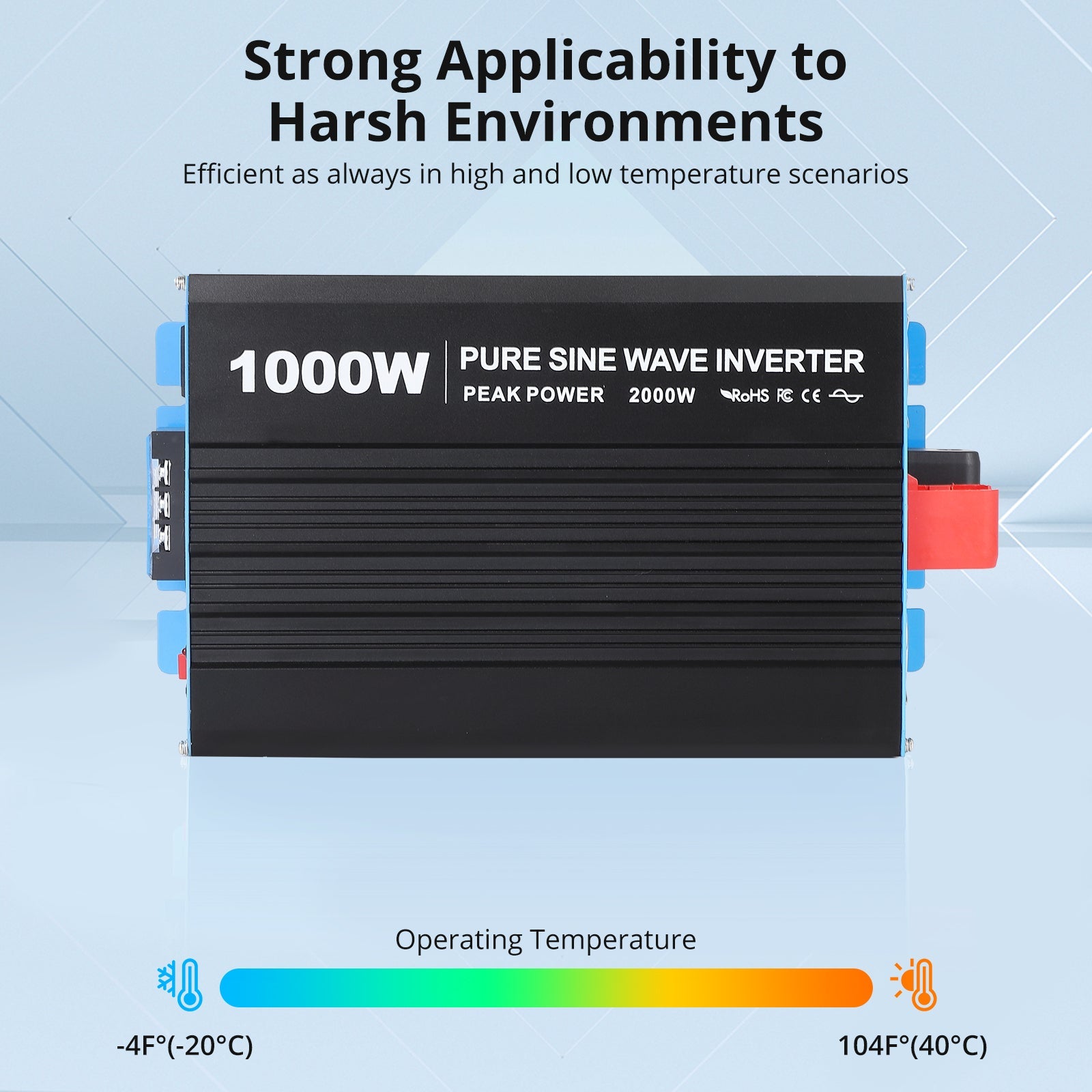 Garvee 1000W Pure Sine Wave Inverter With USB Port And Remote Controller For Home RV Truck 12V DC To 120V AC Converter