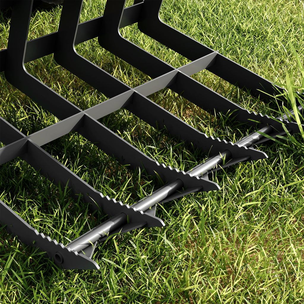 Garvee Attachments 48in Economy Skid Steer Root Grapple Bucket Attachment, 3/8in Thick Steel Frame, Quick Tach Mounting System