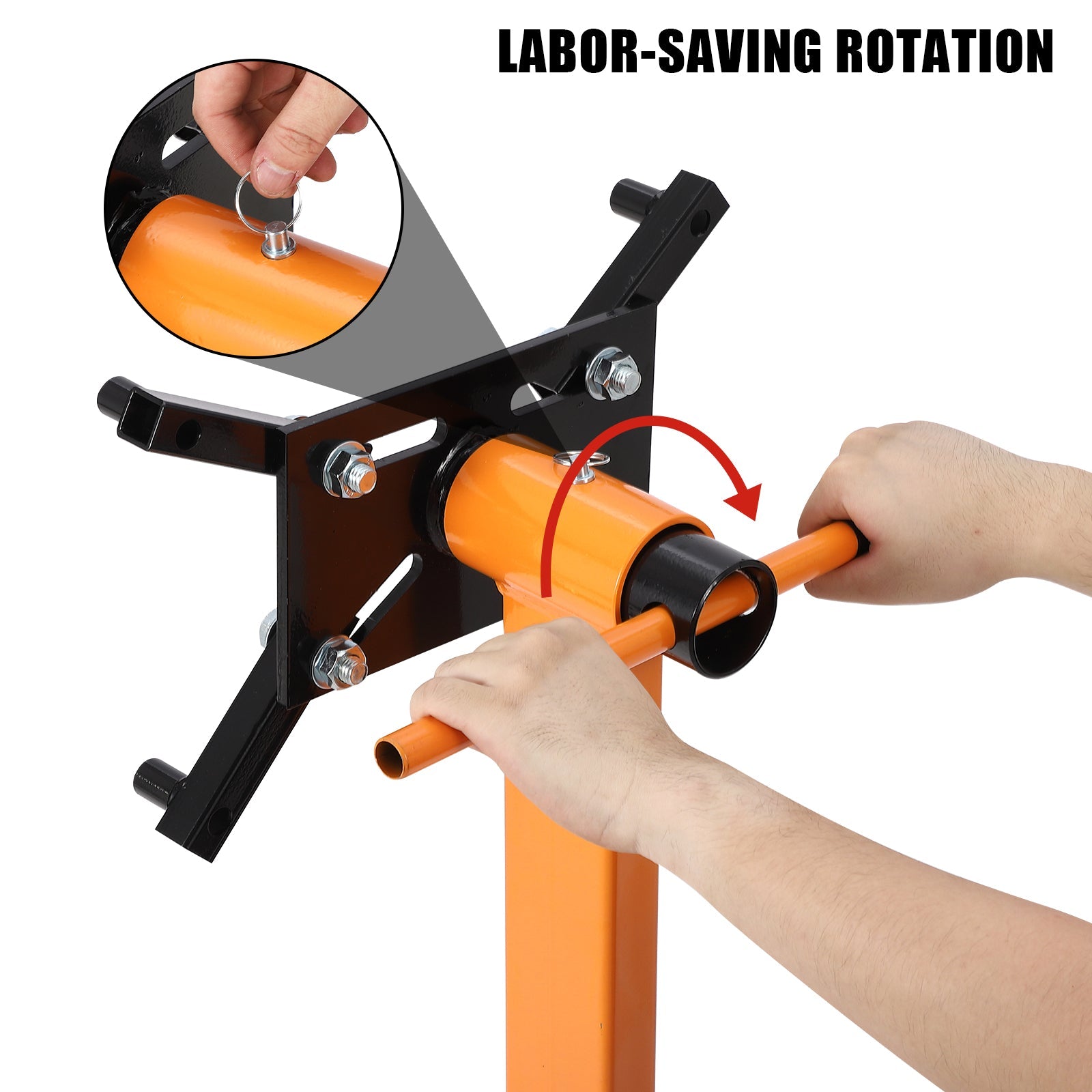 Garvee Rotating Engine Stand - 750LBS Steel Rotating Engine Stand with 360° Adjustable Mounting Head, Built-In Tool Tray, 4 Adjustable Arms