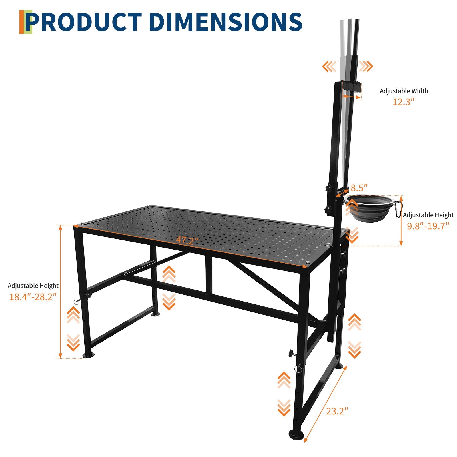 Garvee Goat Stand with Feed Bin, Heavy Duty 600LBs Goat Trimming Stand with Adjustable Head and Legs, Livestock Table for Sheep Trimming and Milking, Black