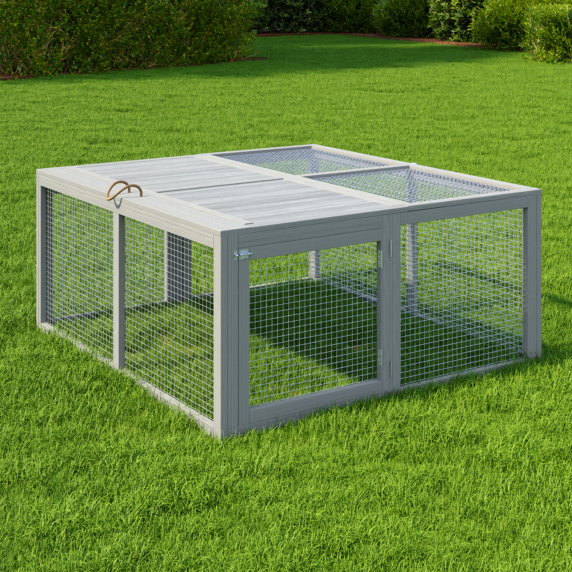 Garvee Folding Chicken Coop Run Rabbit Hutch, Portable Wooden Chicken Cage Pens with Top & Side Opening Doors, Small Animal Poultry Pet Cage for Outdoor, Indoor, No Assembly Required