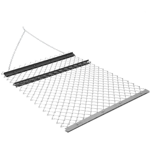 Garvee Heavy Duty Chain Drag Harrow for ATV/UTV – Durable Steel Leveling Rake & Driveway Leveler – Ideal for Sod Prep, Farm, Garden & Pasture – Collapsible Design – 5Ft*4Ft + Black Iron Plate