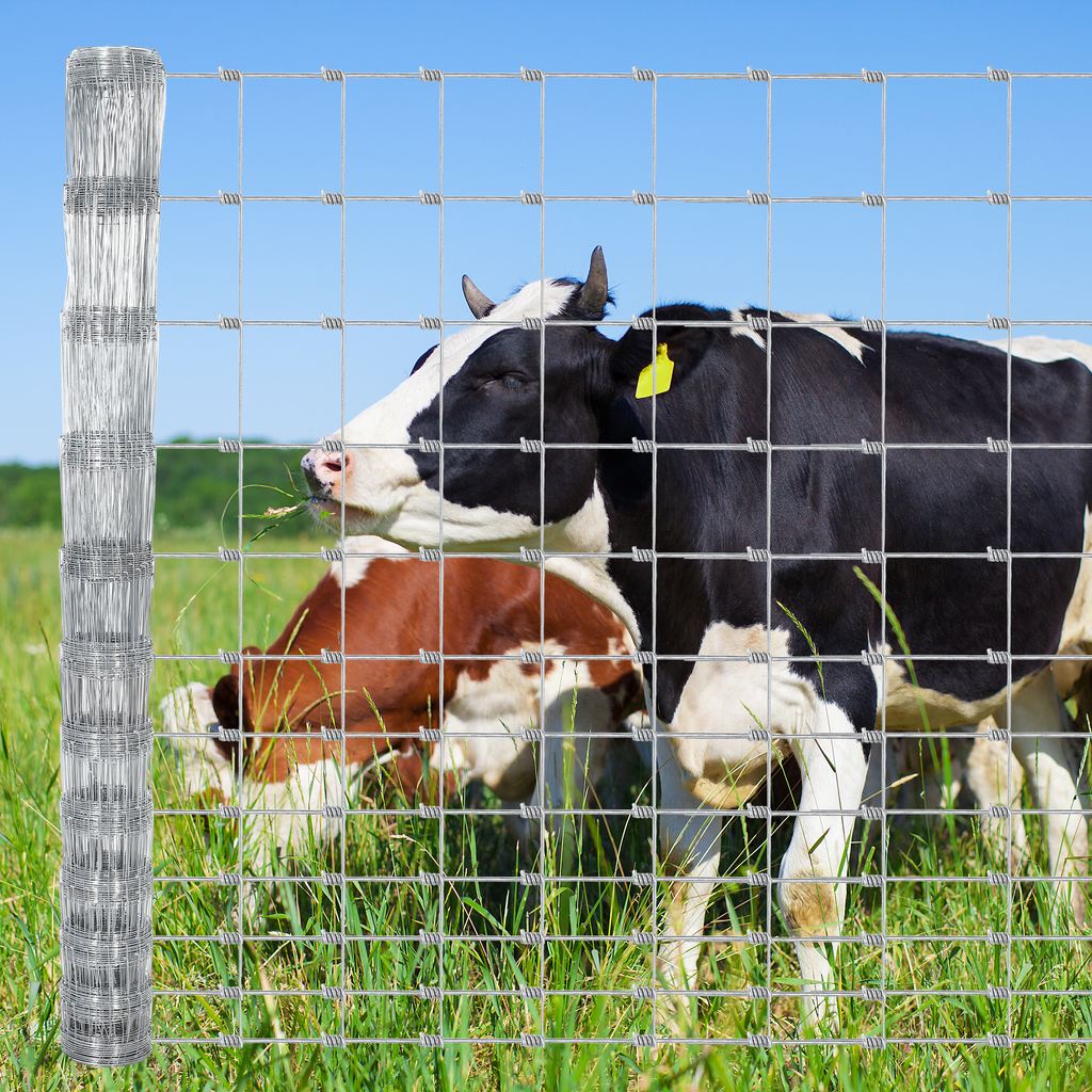 Garvee Livestock Fence, 6Ft x 328Ft Galvanized Wire Fencing, Cattle Farm Fence, Deer Fences, Heavy Zinc Goat Fences for Goat Deer Yard Livestock Protection