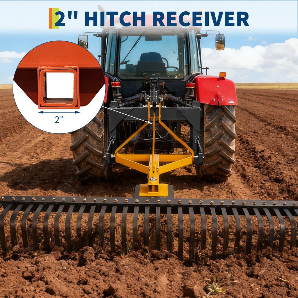 Garvee 3 Point Quick Hitch for Category 1 Tractor, 3000 Lbs Capacity 3-Pt Attachment with 2 Inch Receiver Hitch, 5 Position Adjustable Top Hook for Easy Tractor Implement Connection