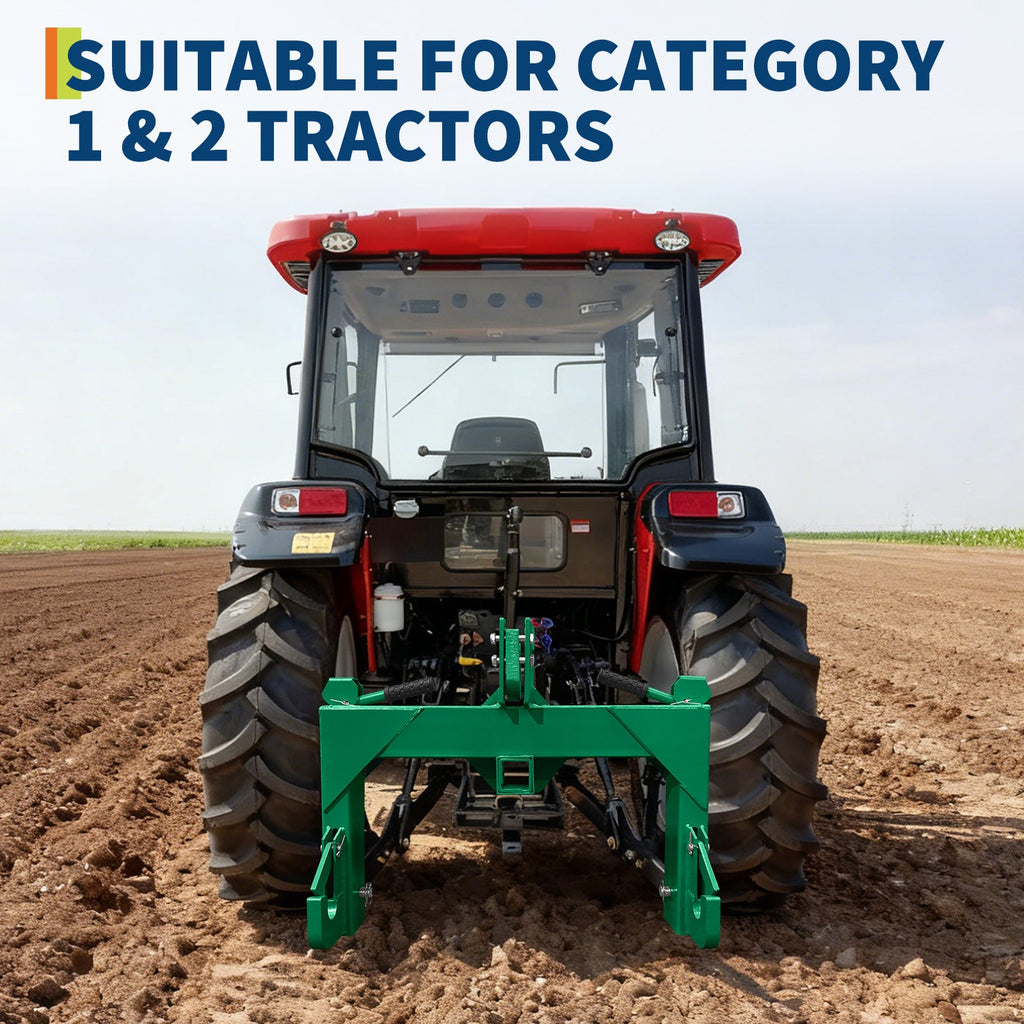 Garvee 3 Point Quick Hitch for Category 1 Tractor, 3000 Lbs Capacity 3-Pt Attachment with 2 Inch Receiver Hitch, 5 Position Adjustable Top Hook for Easy Tractor Implement Connection