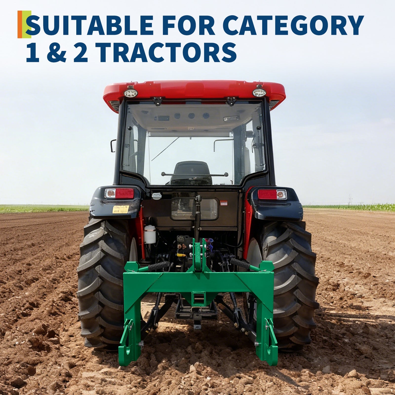 Garvee 3 Point Quick Hitch for Category 1 Tractor, 3000 Lbs Capacity 3-Pt Attachment with 2 Inch Receiver Hitch, 5 Position Adjustable Top Hook for Easy Tractor Implement Connection