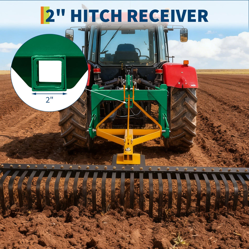 Garvee 3 Point Quick Hitch for Category 1 Tractor, 3000 Lbs Capacity 3-Pt Attachment with 2 Inch Receiver Hitch, 5 Position Adjustable Top Hook for Easy Tractor Implement Connection