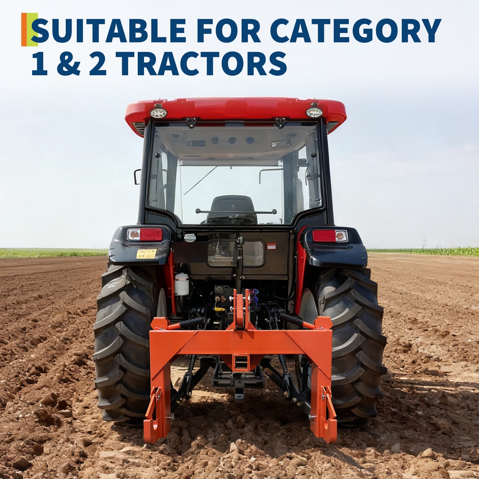 Garvee 3 Point Quick Hitch for Category 1 Tractor, 3000 Lbs Capacity 3-Pt Attachment with 2 Inch Receiver Hitch, 5 Position Adjustable Top Hook for Easy Tractor Implement Connection
