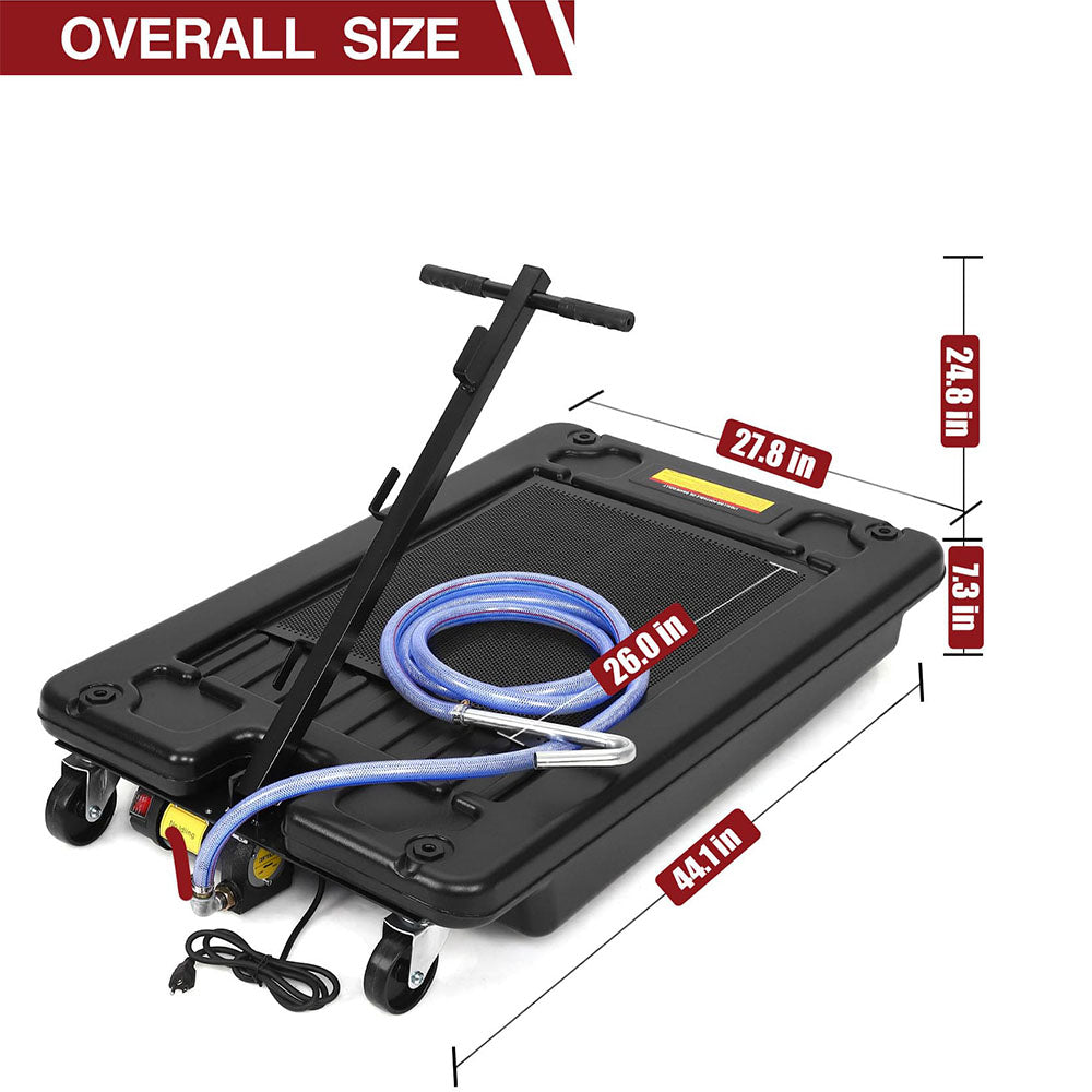 Garvee 17 Gal Electric Oil Drain with 110V Pump & 8 Ft Hose,Low Profile & T Folding Handle Oil Drain Cart for Truck Cars SUVs