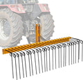 Garvee Pine Straw Rake 60 Inch , 6mm Rake Needle, 26 Coil Spring Tines Durable Powder Coated Steel Tow Behind Landscape Rake with 3 Point Hitch Receiver Attachment Fit to Cat0 Cat 1 Tractors for Leaves Grass, Yellow